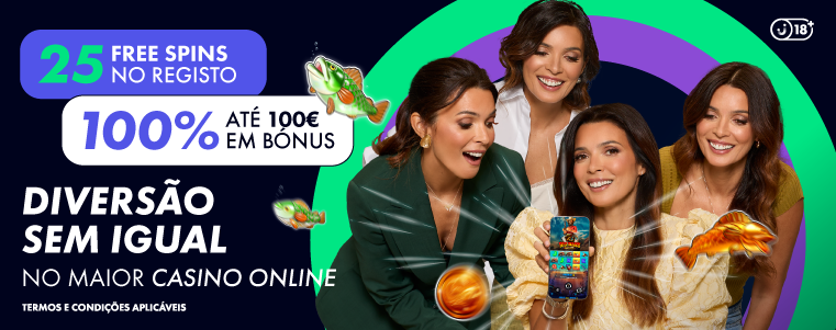 Oferta de 25 free spins em Slots Machines e 100€ em bónus de casino.